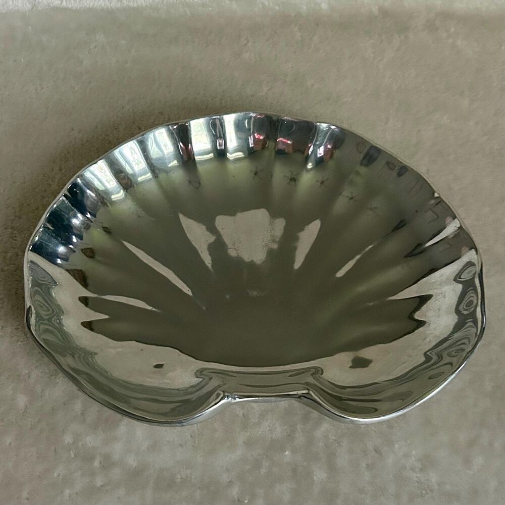 Vintage Wilton Armetale Pewter Scallop Shell Serving Dish #350 – Made in USA